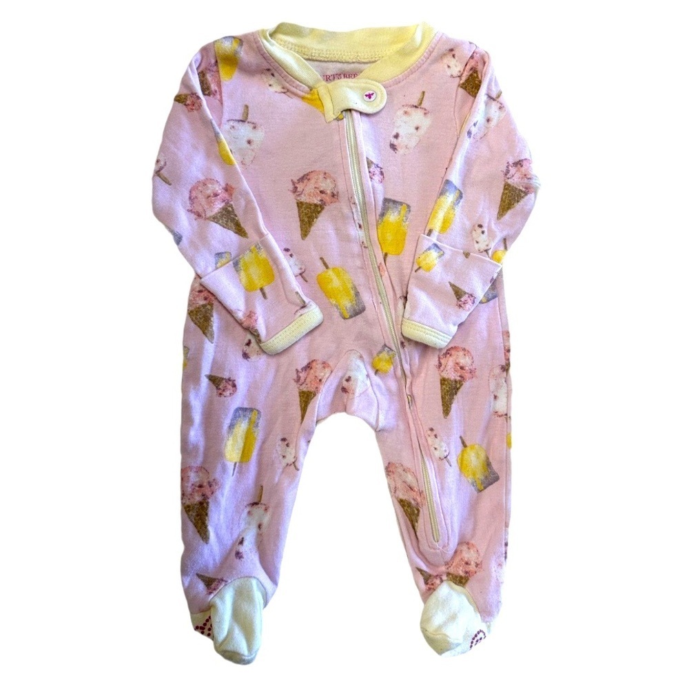 5/$30 Burt’s Bees Baby Baby Girl Ice Cream Zip Footies